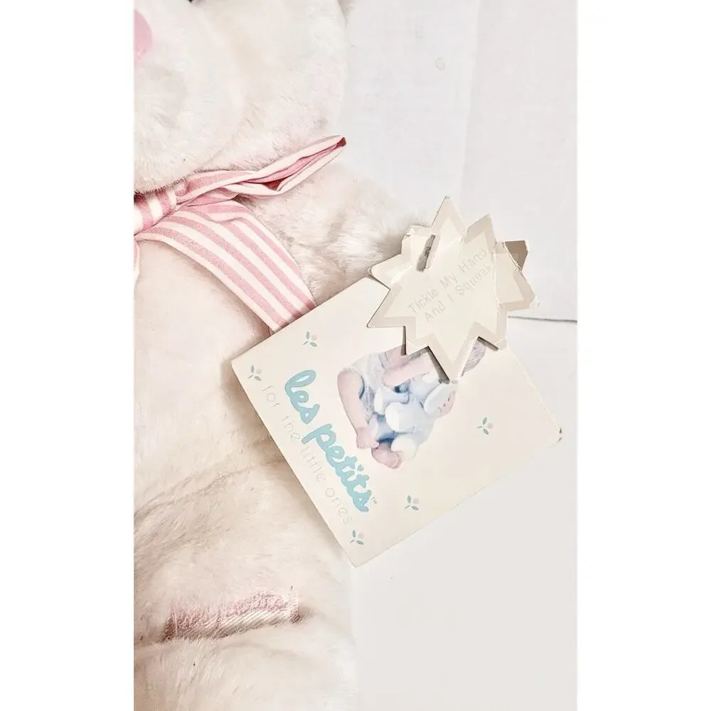 Vtg Baby Applause Teddy Bear Angelique Les Petits White NEW Tags Squeaks 12